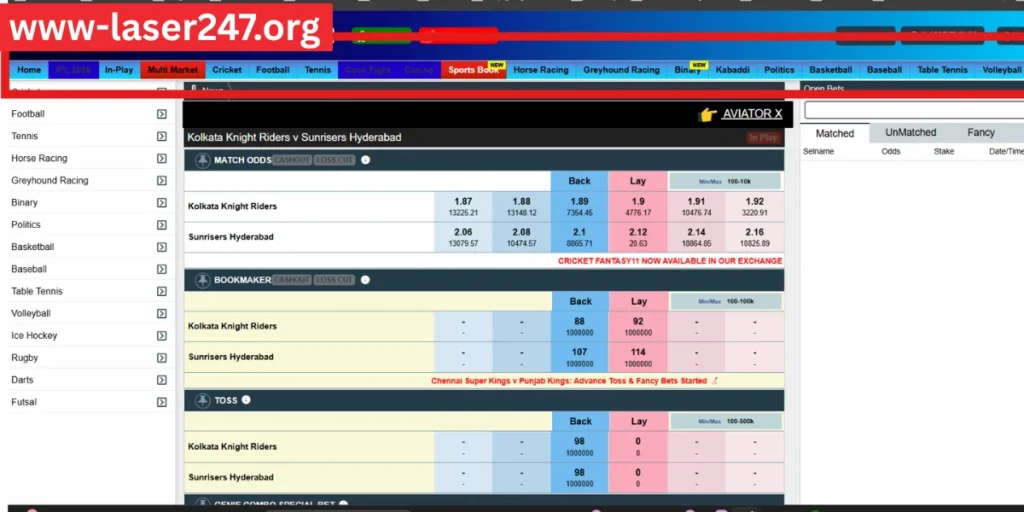 laser247 Sports Options